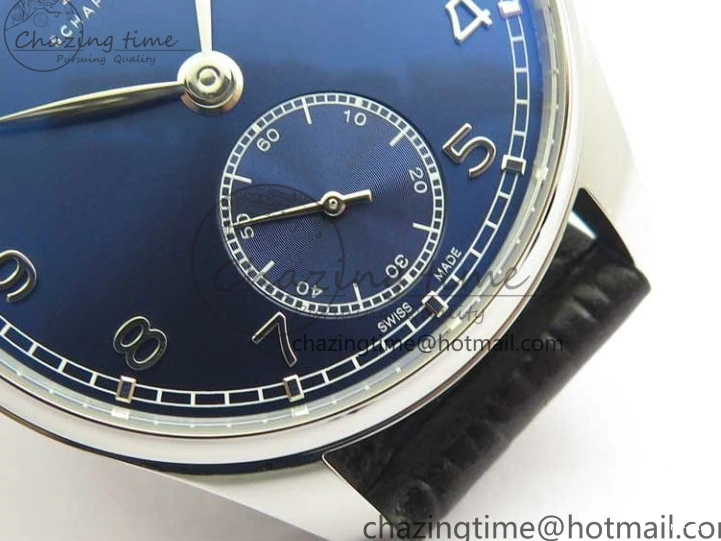 MIROTIME 0502 TimelessDesign Portuguese IW358304 ZF 1:1 Best Edition SS Blue Dial on Leather Strap A 7078